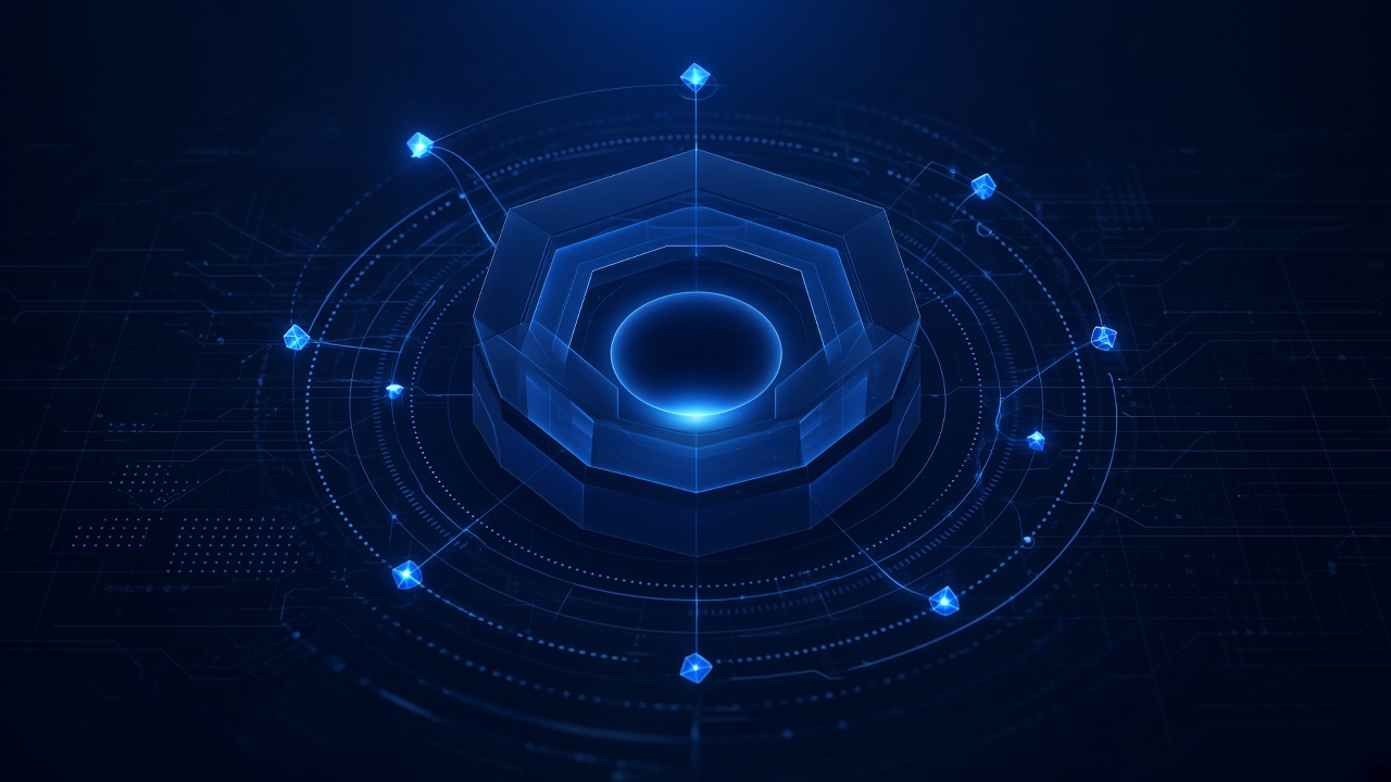 Abstract visual representing AI-assisted cyber defence.